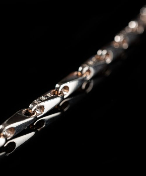 BR 2259/1B Bracciale maglie in oro bianco e brillanti