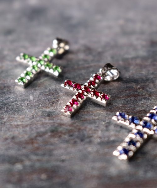CI 1261/SME Croce oro bianco e smeraldo, CI 1261/ZAF Croce oro bianco e zaffiri, CI 1239/ZB Croce oro bianco e zaffiri blu